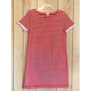 J.Crew T-shirt Dress Womens S, Red/White Stripe Ruffle Sleeve, Comfy, Flirty